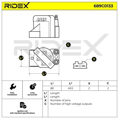 Cewka Zapłonowa RIDEX 689C0133 689C0133 - foto 2
