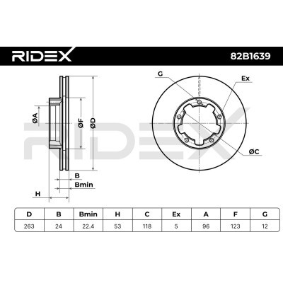 Tarcza hamulcowa RIDEX 82B1639 82B1639 - foto 8