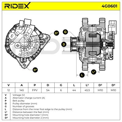 Alternator RIDEX 4G0601 4G0601 - foto 5