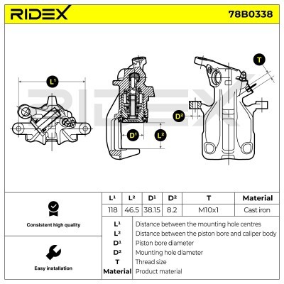 Zacisk Hamulcowy RIDEX 78B0338 78B0338 - foto 5