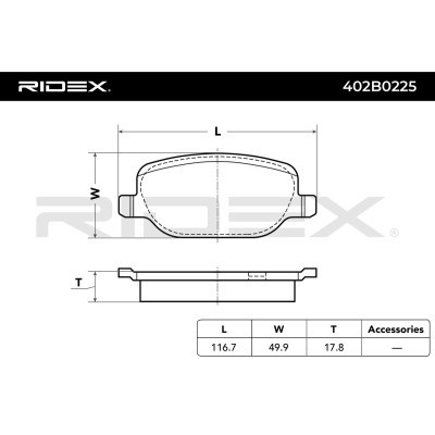 Klocki hamulcowe RIDEX 402B0225 402B0225 - foto 3