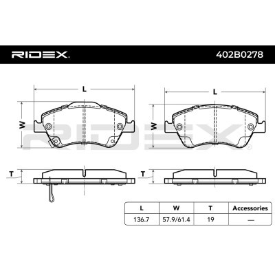 Klocki hamulcowe RIDEX 402B0278 402B0278 - foto 3