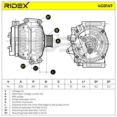 Alternator RIDEX 4G0147 4G0147 - foto 7