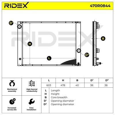 Chłodnica RIDEX 470R0844 470R0844 - foto 5