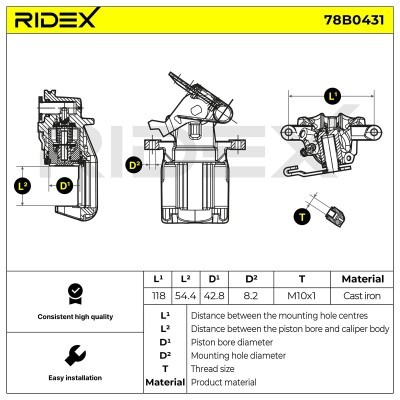 Zacisk Hamulcowy RIDEX 78B0431 78B0431 - foto 6