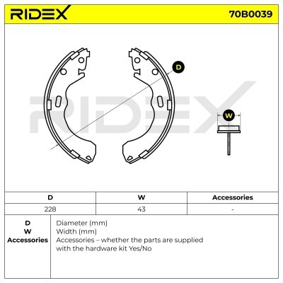Klocki hamulcowe RIDEX 70B0039 70B0039 - foto 3