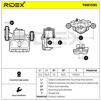 Zacisk Hamulcowy RIDEX 78B1595 78B1595 - foto 6