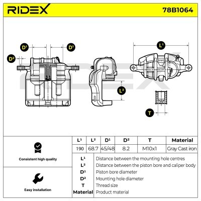 Zacisk Hamulcowy RIDEX 78B1064 78B1064 - foto 6