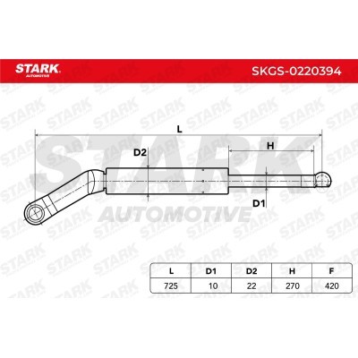 Amortyzator Pokrywy Bagażnika Stark SKGS-0220394 SKGS-0220394 - foto 2