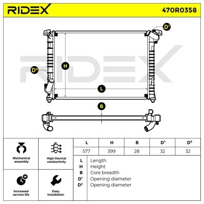 Chłodnica RIDEX 470R0358 470R0358 - foto 7