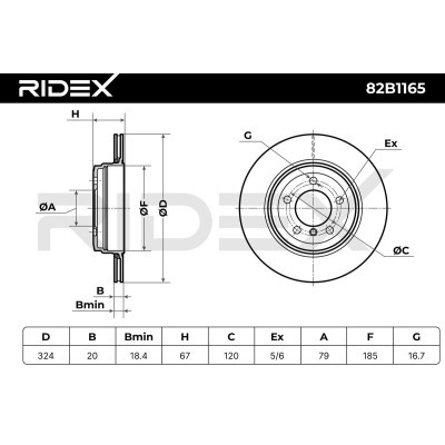 Tarcza hamulcowa RIDEX 82B1165 82B1165 - foto 3