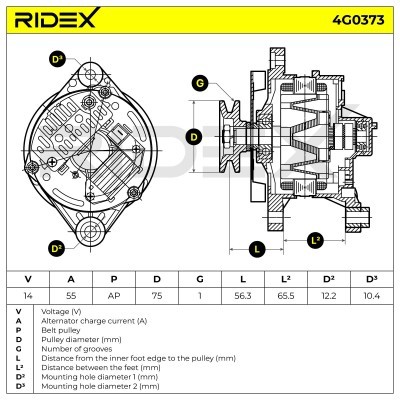Alternator RIDEX 4G0373 4G0373 - foto 7