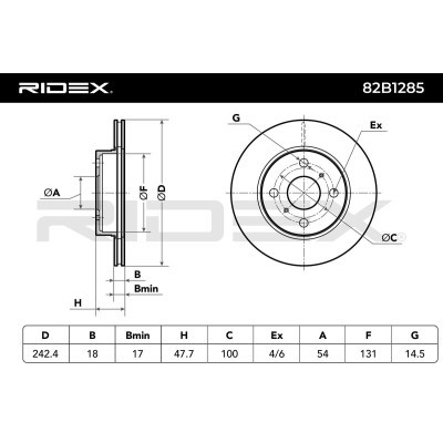 Tarcza hamulcowa RIDEX 82B1285 82B1285 - foto 6