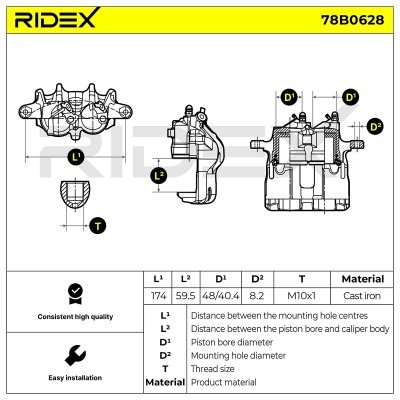 Zacisk Hamulcowy RIDEX 78B0628 78B0628 - foto 5