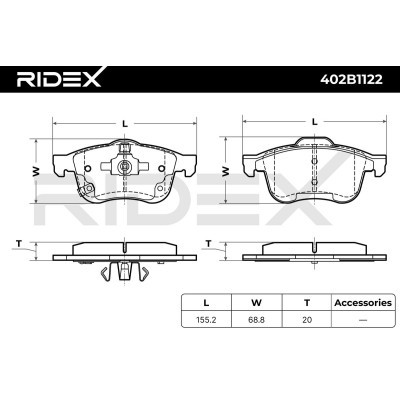 Klocki hamulcowe RIDEX 402B1122 402B1122 - foto 7