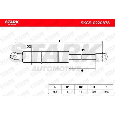 Amortyzator Pokrywy Bagażnika Stark SKGS-0220878 SKGS-0220878 - foto 6