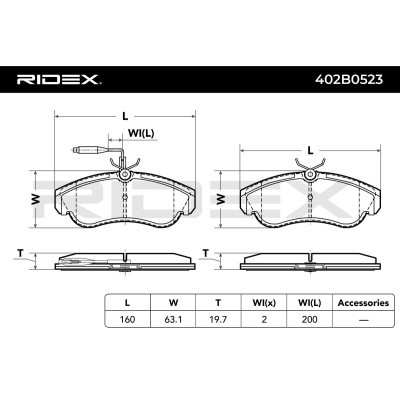 Klocki hamulcowe RIDEX 402B0523 402B0523 - foto 8