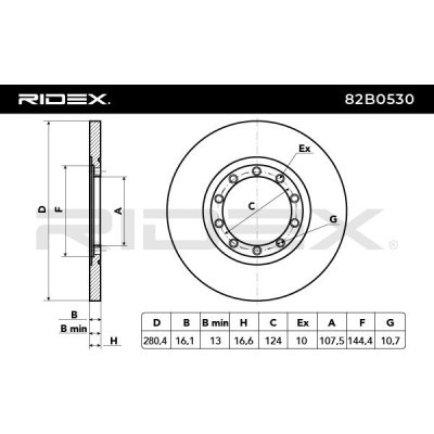 Tarcza hamulcowa RIDEX 82B0530 82B0530 - foto 3