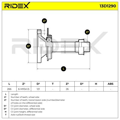 Półoś Napędowa RIDEX 13D1290 13D1290 - foto 7