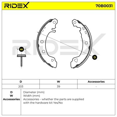 Klocki hamulcowe RIDEX 70B0031 70B0031 - foto 3