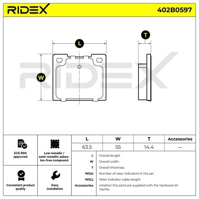 Klocki hamulcowe RIDEX 402B0597 402B0597 - foto 6