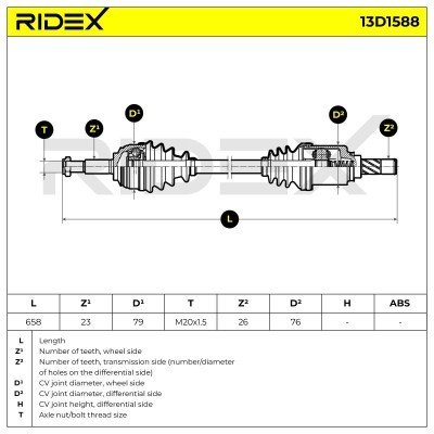 Półoś Napędowa RIDEX 13D1588 13D1588 - foto 7