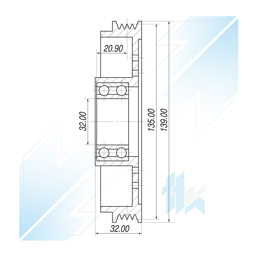 Koło Pasowe Sprężarki Klimatyzacji PANASONIC H12 4PK (PV4) Ø139/Ø135 Mazda 111PH12400 - foto 3