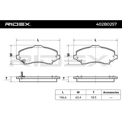 Klocki hamulcowe RIDEX 402B0257 402B0257 - foto 3