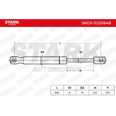 Amortyzator Pokrywy Bagażnika Stark SKGS-0220648 SKGS-0220648 - foto 5