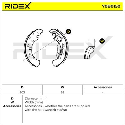 Klocki hamulcowe RIDEX 70B0150 70B0150 - foto 5