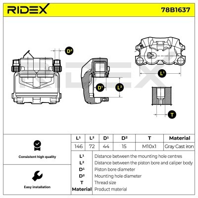Zacisk Hamulcowy RIDEX 78B1637 78B1637 - foto 6