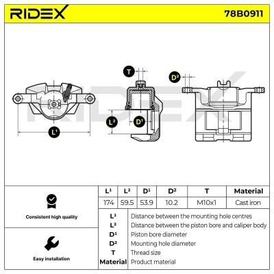Zacisk Hamulcowy RIDEX 78B0911 78B0911 - foto 8