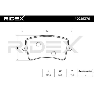 Klocki hamulcowe RIDEX 402B1376 402B1376 - foto 6