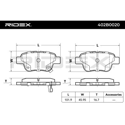 Klocki hamulcowe RIDEX 402B0020 402B0020 - foto 4