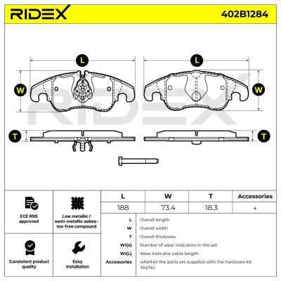 Klocki hamulcowe RIDEX 402B1284 402B1284 - foto 7