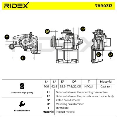 Zacisk Hamulcowy RIDEX 78B0313 78B0313 - foto 5