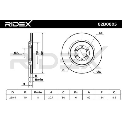 Tarcza hamulcowa RIDEX 82B0805 82B0805 - foto 6