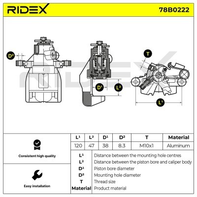 Zacisk Hamulcowy RIDEX 78B0222 78B0222 - foto 2
