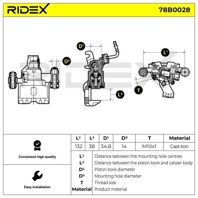 Zacisk Hamulcowy RIDEX 78B0028 78B0028 - foto 5