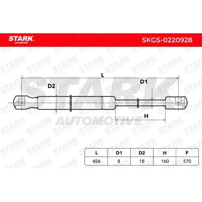 Amortyzator Pokrywy Bagażnika Stark SKGS-0220928 SKGS-0220928 - foto 5