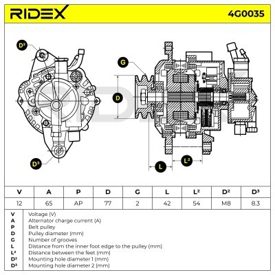 Alternator RIDEX 4G0035 4G0035 - foto 7