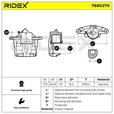 Zacisk Hamulcowy RIDEX 78B0270 78B0270 - foto 2