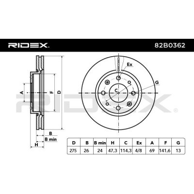 Tarcza hamulcowa RIDEX 82B0362 82B0362 - foto 3