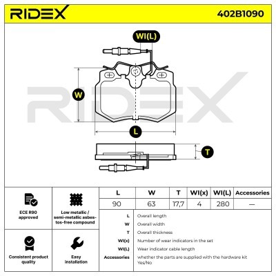 Klocki hamulcowe RIDEX 402B1090 402B1090 - foto 7