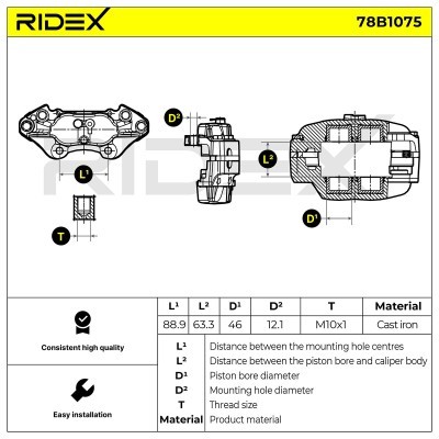 Zacisk Hamulcowy RIDEX 78B1075 78B1075 - foto 5