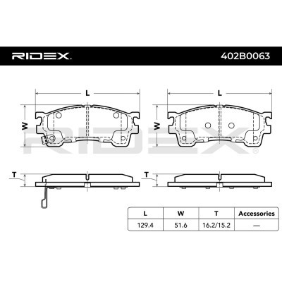 Klocki hamulcowe RIDEX 402B0063 402B0063 - foto 8