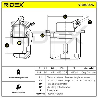 Zacisk Hamulcowy RIDEX 78B0074 78B0074 - foto 5
