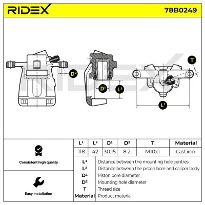 Zacisk Hamulcowy RIDEX 78B0249 78B0249 - foto 6