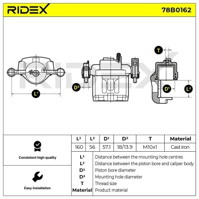 Zacisk Hamulcowy RIDEX 78B0162 78B0162 - foto 5