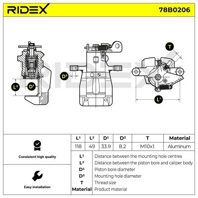 Zacisk Hamulcowy RIDEX 78B0206 78B0206 - foto 5